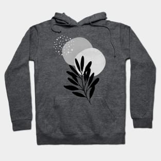 Black Plant Collage- Nature and Geometry- Plant Lover Hoodie